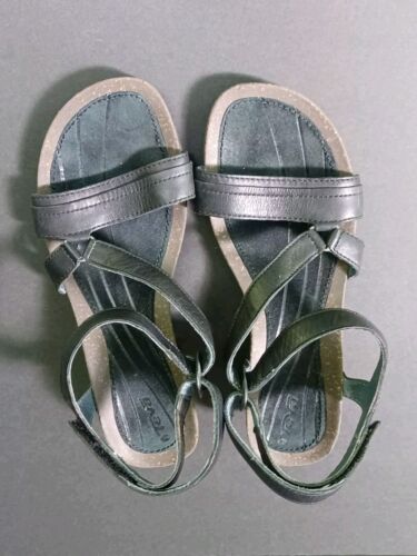 Sandali Slingback Teva Cabrillo crossover taglia 8 marrone scuro in pelle zeppa bassa - Foto 3 di 16