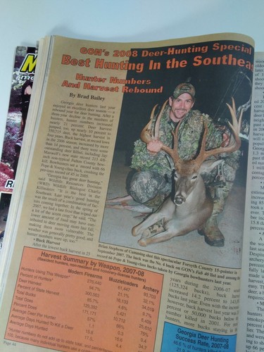 Georgia Outdoor News Mag Vtg 2008 Rare Bass Fish Deer Black shear Gator Big Buck - Picture 5 of 12