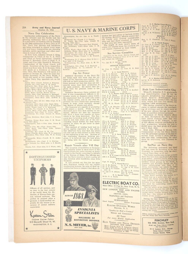 1944 WWII Army & Navy Journal News Gazette Land Sea Air Airborne Causality List - Picture 6 of 15