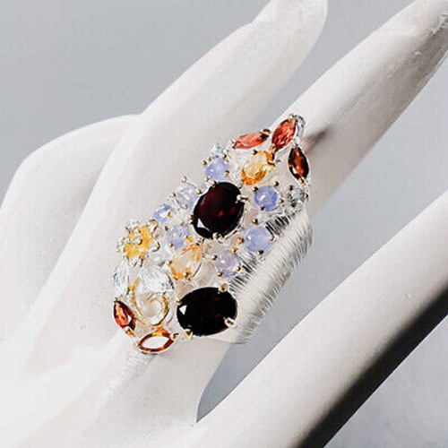 Ring Size 6 Garnet Silver 925 Sterling R213869 - Picture 2 of 3
