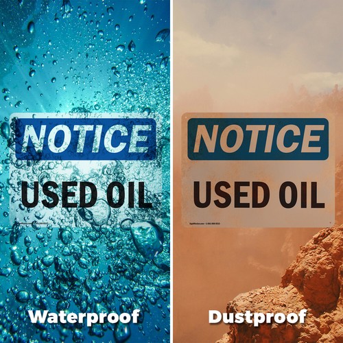 (2 Pack) Used Oil OSHA Notice Sign Decal Metal Plastic - Picture 6 of 23