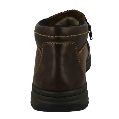 Mens Rieker '03352' Brown Synthetic Warm Lined Double Zip Boots - Extra Width - Picture 2 of 18
