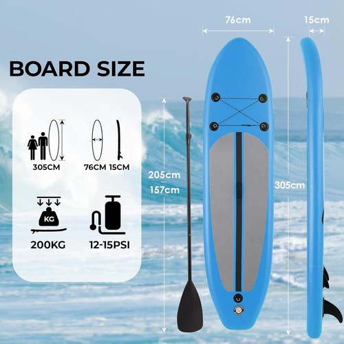 Juego completo tabla de surf SUP Stand Up Paddle Board 305 cm a 200 kg inflable - Imagen 5 de 36