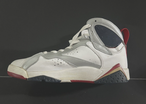 Boys Size 5.5 Y Nike Air Jordan Retro 7 White Athletic Shoes Sneakers 304774-135 - Picture 9 of 14