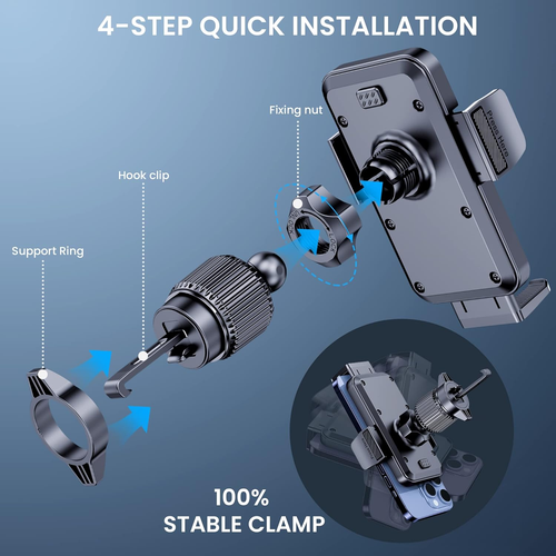 Phone Mount for Car Phone Holder Cell Phone Holder Hands Free Phone Stand for Ca - Photo 3 sur 12