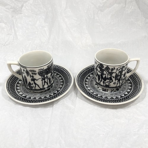 Set of 2 GREEK HANDMADE MINI CUPS & SAUCERS - Picture 10 of 12