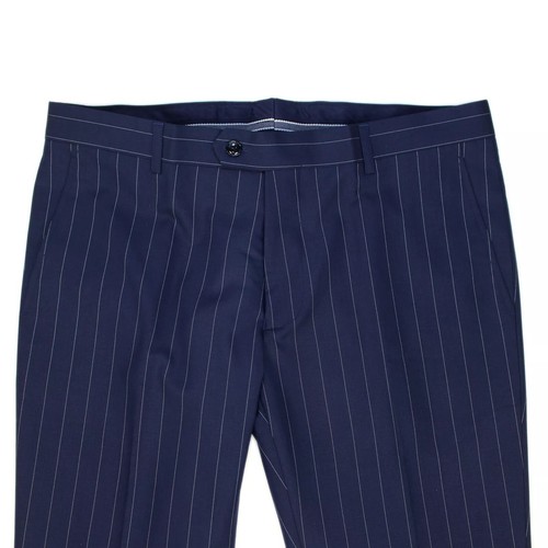 Abito Uomo Blu Gessato Vestito A Righe Completo Elegante Sartoriale Slim VEQUE - Imagen 6 de 14