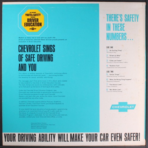 FIRST TEAM: chevrolet sings of safe driving and you CSP 12" LP 33 RPM - Picture 2 of 2