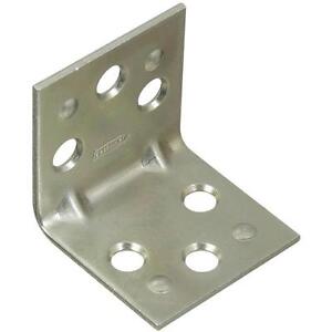 6 Pk Steel Zinc Plated 2.5/" Wide X 1.5/" Long Double Wide Corner Brace N285-536