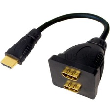 Adapter HDMI A Stecker - 2x HDMI A Kupplung Buchse Y Verteiler Splitter