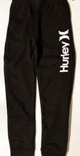 NWT Hurley Boy's Youth Large 14-16 Black Fleece Joggers Sweatpants 983595-023