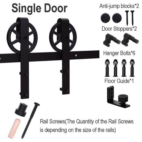 Sistema de puerta corredera CCJH accesorios de puerta corredera carril puerta individual tipo anclaje de noria - Imagen 9 de 33