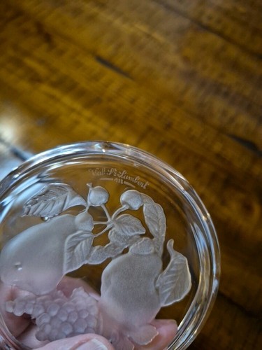 Vintage Val St Lambert Crystal Replacement Fruit Coaster BRUSSELS DESIGN SIGNED - Picture 10 of 18