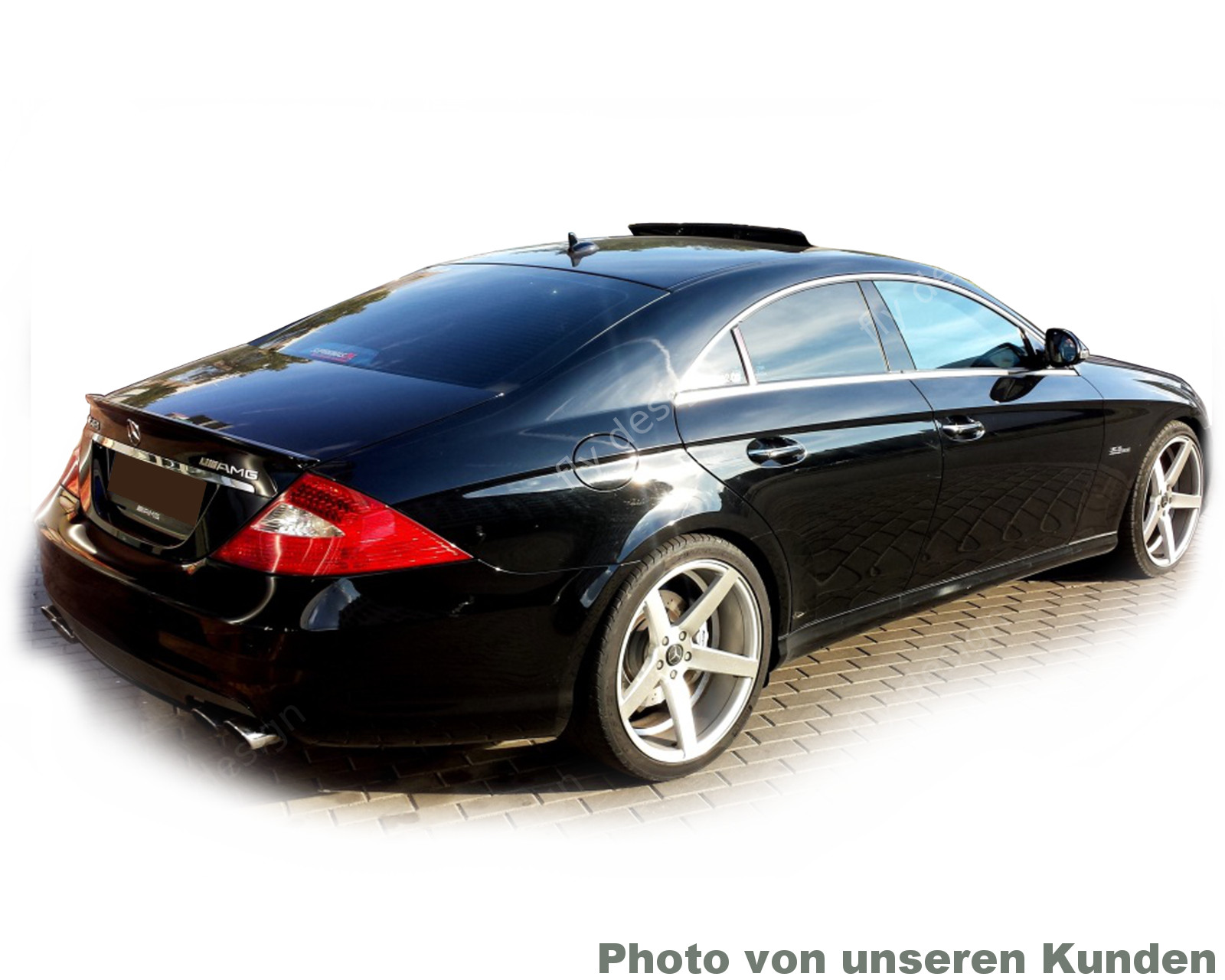 Passend für MERCEDES CLS W219 C219 a-still Spoiler OBSIDIANSCHWARZ Heck Lippe ab