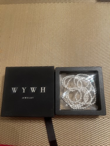 WYWH Unisex Lobster Clasp Italy  925 Sterling Silver Rope Chain Necklace 30 Inch