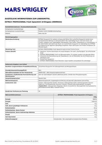 Extra Professional Fresh Spearmint 30x10 Dragees - Bild 2 von 3