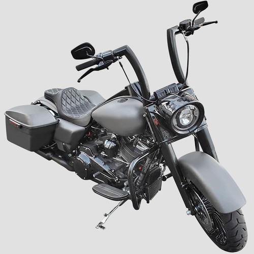 12" Rise 2" Ape Hanger Handlebar Compatible With Harley Softail Sportster Dyna - Picture 8 of 8