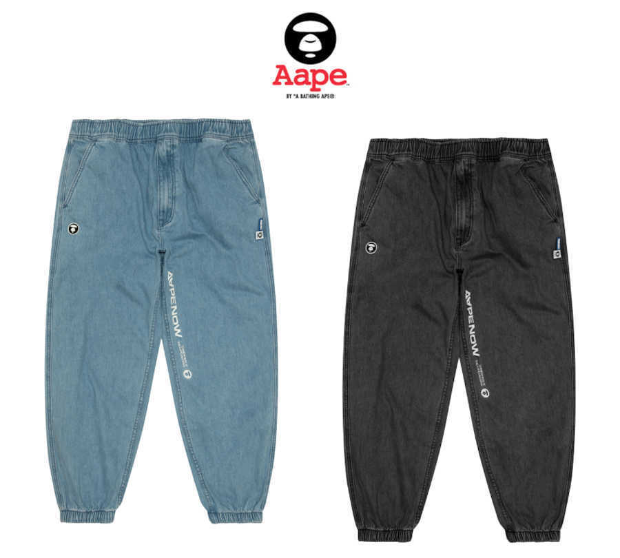 Aape By A Bathing Ape Men's Denim Jogger Pants 2024 FW AAPE Aape By A Bathing Ape Men's Denim Jogger Pants 2024 FW AAPE
