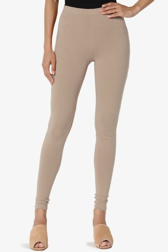 TheMogan S~3X Luxe Cotton Elastic Mid Rise Long Full Length Ankle Leggings - Picture 147 of 225