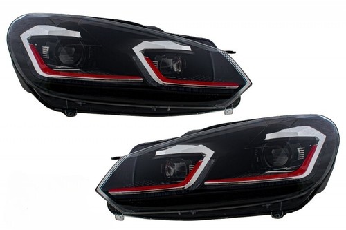 Fari a LED adatti per VW Golf 6 VI 2008-2013 con Facelift G7.5 GTI Look Red Luci - Imagen 17 de 18
