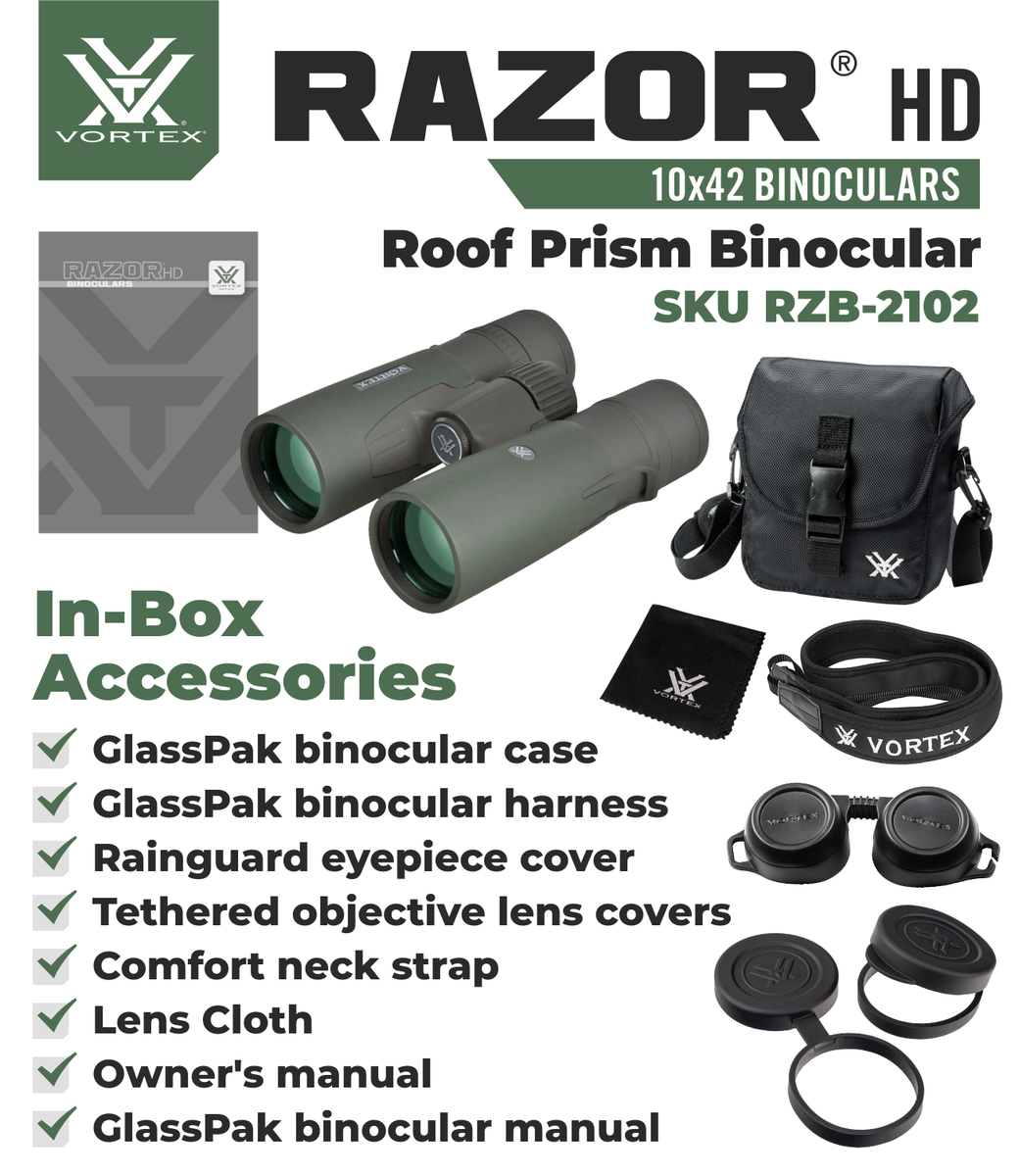Vortex Optics Razor HD 10x42 Binocular RZB-2102 with Free CD Hat