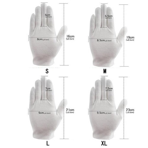 NEW White Cotton Work Gloves Soft Stretch Jewelry Silver Inspection Handling - Picture 3 of 13