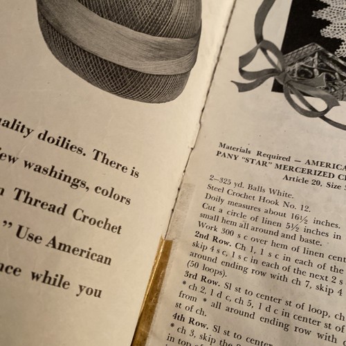 VINTAGE DOILIES - CROCHETED AND TATTED - STAR BOOK NO. 44 - Picture 6 of 6