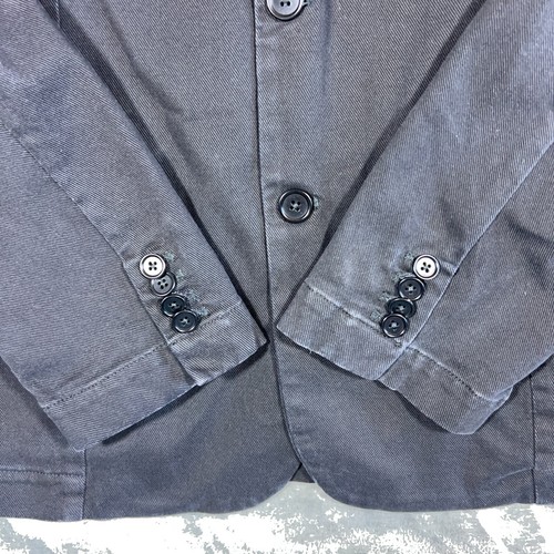 ARI Soho Jacket Mens 40 Black Cotton Denim Peak Lapel Surgeons Cuff Sport Coat - Picture 5 of 16