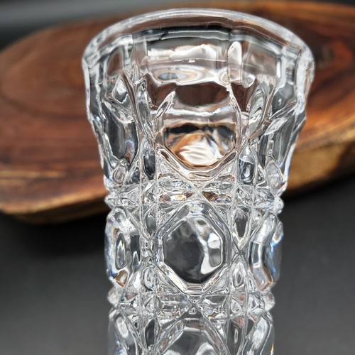 Federal Glass Windsor Clear Bud Vase 5 5/8" Pressed Diamond Pattern VTG USA - Picture 6 of 7