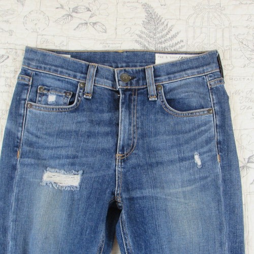Rag & Bone 10 Inch Dre Destroyed Released Hem Skinny Jeans Size 24 x 30 - Picture 4 of 7