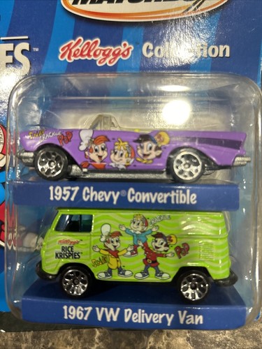 Matchbox 1/64 Rice Crispies 1957 Chevy Convertible and 1967 VW Delivery Van NRFB - Picture 3 of 8