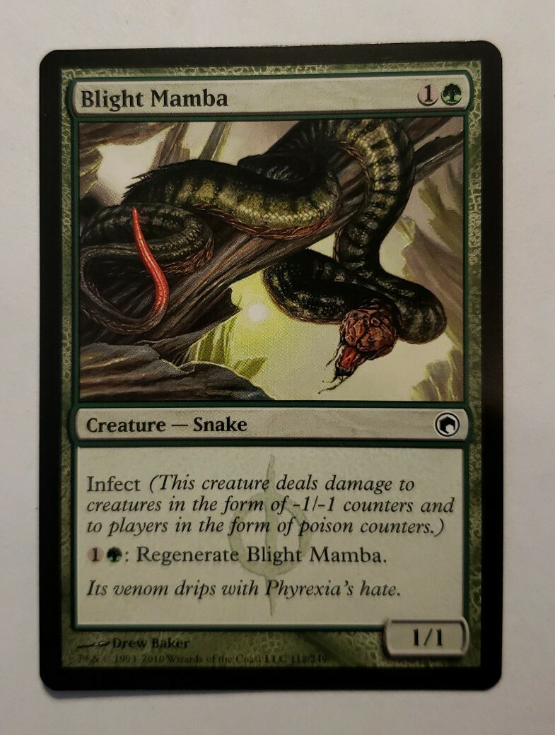1x Blight Mamba Scars of Mirrodin Green Common MAGIC GATHERING CARD infect NM x1