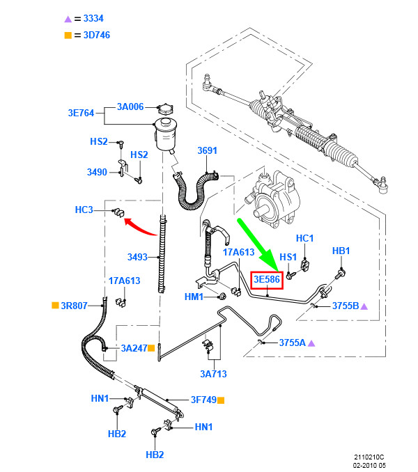 FORD TRANSIT MK3 Pump To Steering Gear Hose Assy LHD 1683590 NEW 