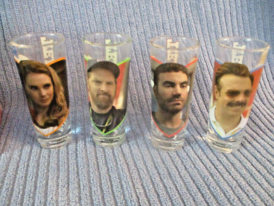 Warner Brothers zak! Ted Lasso Mini Glass Set of 4 NIB New 2 Ounces Team Lasso