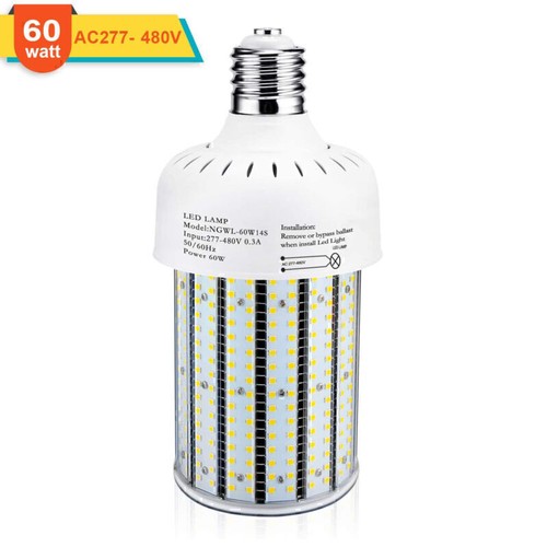 277-480V 60W E39 Mogul Base LED Corn Light Fixture High Bay Street Area Lighting - Picture 4 of 13