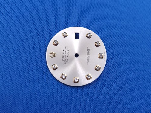 QUADRANTE ROLEX 116233(43) DATEJUST ARGENTO DIAMANTE CAL.3135 RIFINITO CON LANCETTE - Foto 2 di 5
