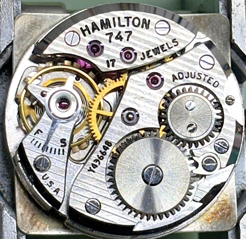 Reloj Hombre Hamilton Vintage Oro 10K Relleno GARY Art Deco Look 747 17J 1950 - Imagen 12 de 13