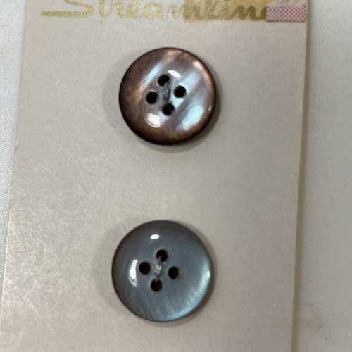 Streamline Vintage Sewing Buttons Gray Blue Lot - Picture 2 of 12