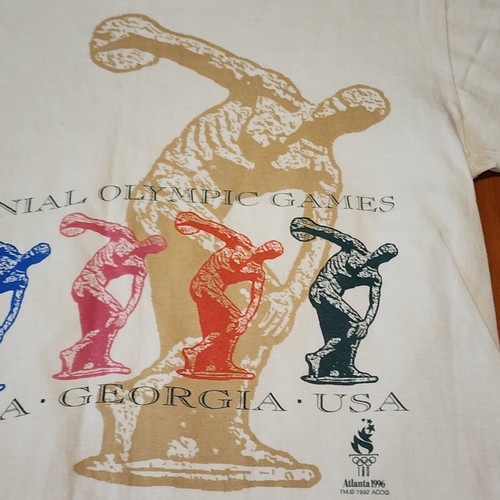 Vintage Olympics Tee Medium Hanes 1996 Heavyweight Atlanta USA Centennial Games - Bild 3 von 10