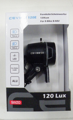 Ceviss LED Fernlicht  Fahrradscheinwerfer 100-120 Lux   8 bis 48 Volt für E Rad