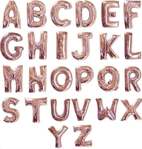 Rosegold Großballon Folie 16" Buchstaben Luftballons Symbole A-Z und 0-9 ? # & ! - Bild 1 von 7