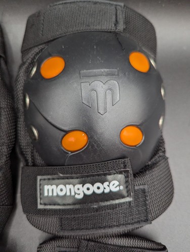 Mongoose Kids Knee Elbow Pads Bike Skate Black Orange - Clean EUC! - Picture 3 of 11