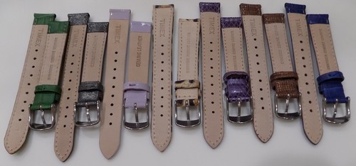 New LOT OF 7 MIXED COLORS TIMEX Midsize Unisex 16mm Genuine Leather Watch Band - Picture 8 of 10