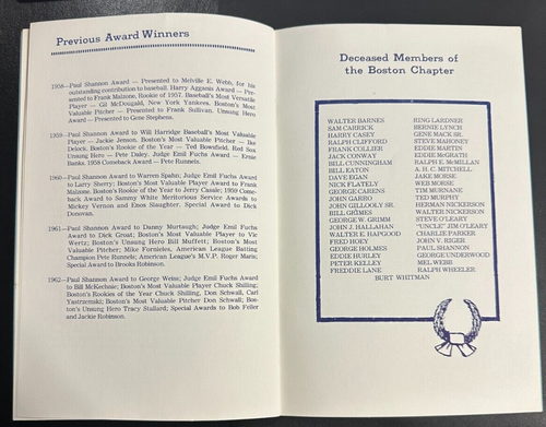 Jan 23, 1963 24th Annual Baseball Writers Association America Dinner Program - Picture 4 of 8