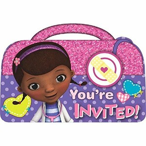 Personalised Boy//Girl Doc McStuffins Chalk Birthday Party Invites inc envelopes