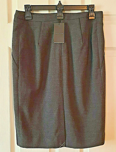 Ann Taylor Crepe Melange Pencil Skirt Size 4 Wool Blend Career Gray NWT - Picture 2 of 4