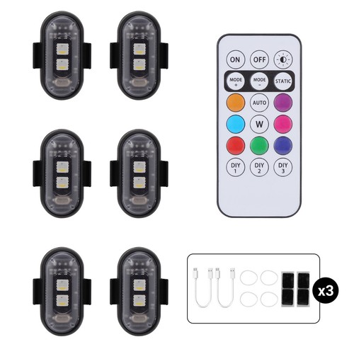 Luz estroboscópica LED RGB control remoto inalámbrico para luces intermitentes de coche bicicleta motocicleta - Imagen 14 de 15