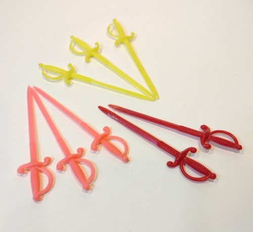 Vintage Plastic Bar & Appetizer Picks Cocktail Swords Assortment of 13 - Picture 2 of 7