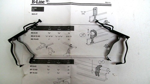 LOT OF 25 NEW COOPER B-LINE BG-16-A5 1" CONDUIT TO T-BAR FASTENER - Picture 3 of 4