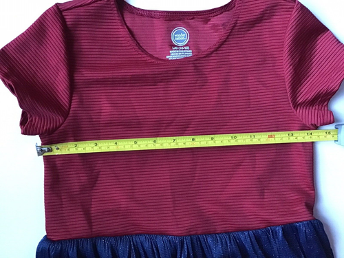 Girls Wonder Nation Dress Large 10-12 Short Sleeve Red Navy Special Occasion - Picture 5 of 12